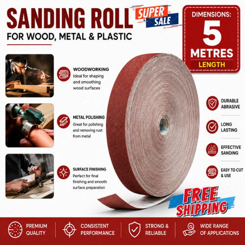 Inch emery cloth roll 5m - emery, 2m
