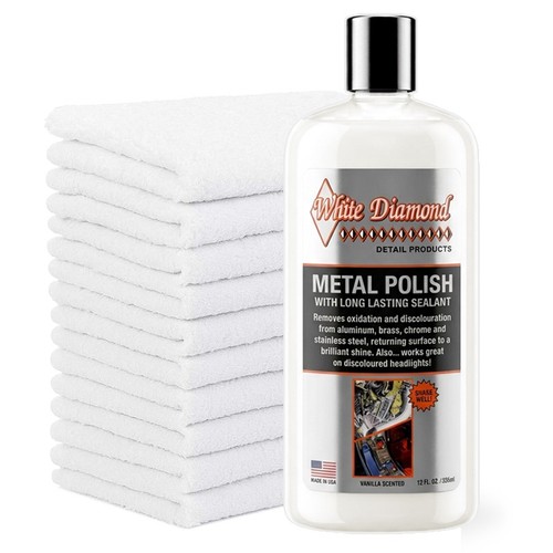 White diamond metal polish - white,